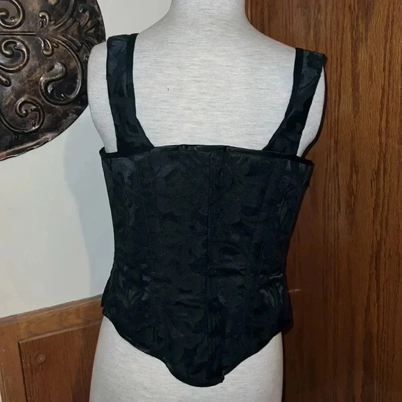 Gallery Serpentine Gothic Brocade Lace Up Corset Victorian Top - Picture 7 of 16